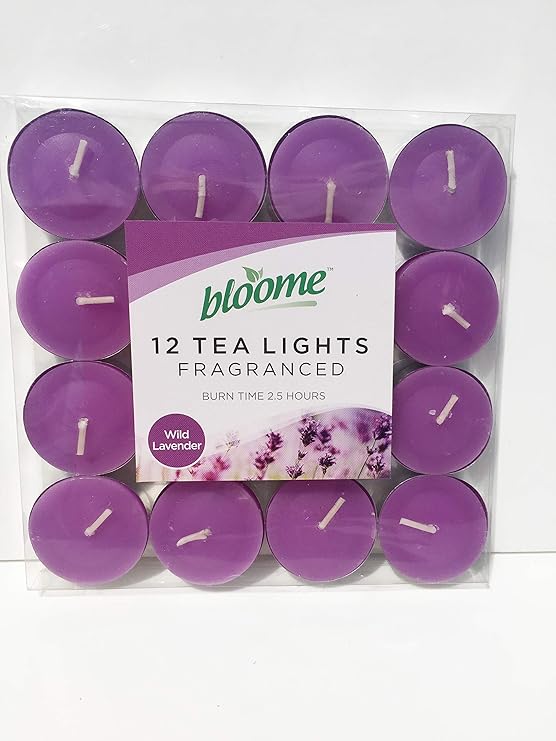 bloome Fragranced Tea Light Candles Assorted 12pk (Wild Lavender) Amazon.co.uk Home & Kitchen