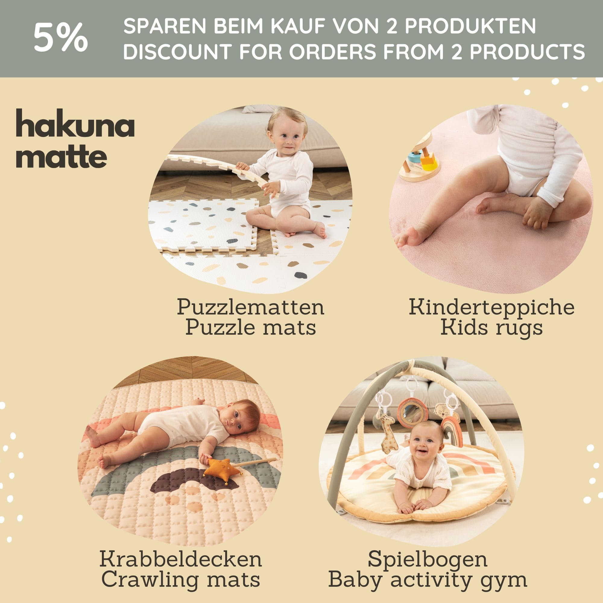 Hakuna Matte Elegante Alfombra Rompecabezas para bebé 1,2x0,9m Animales de Safari