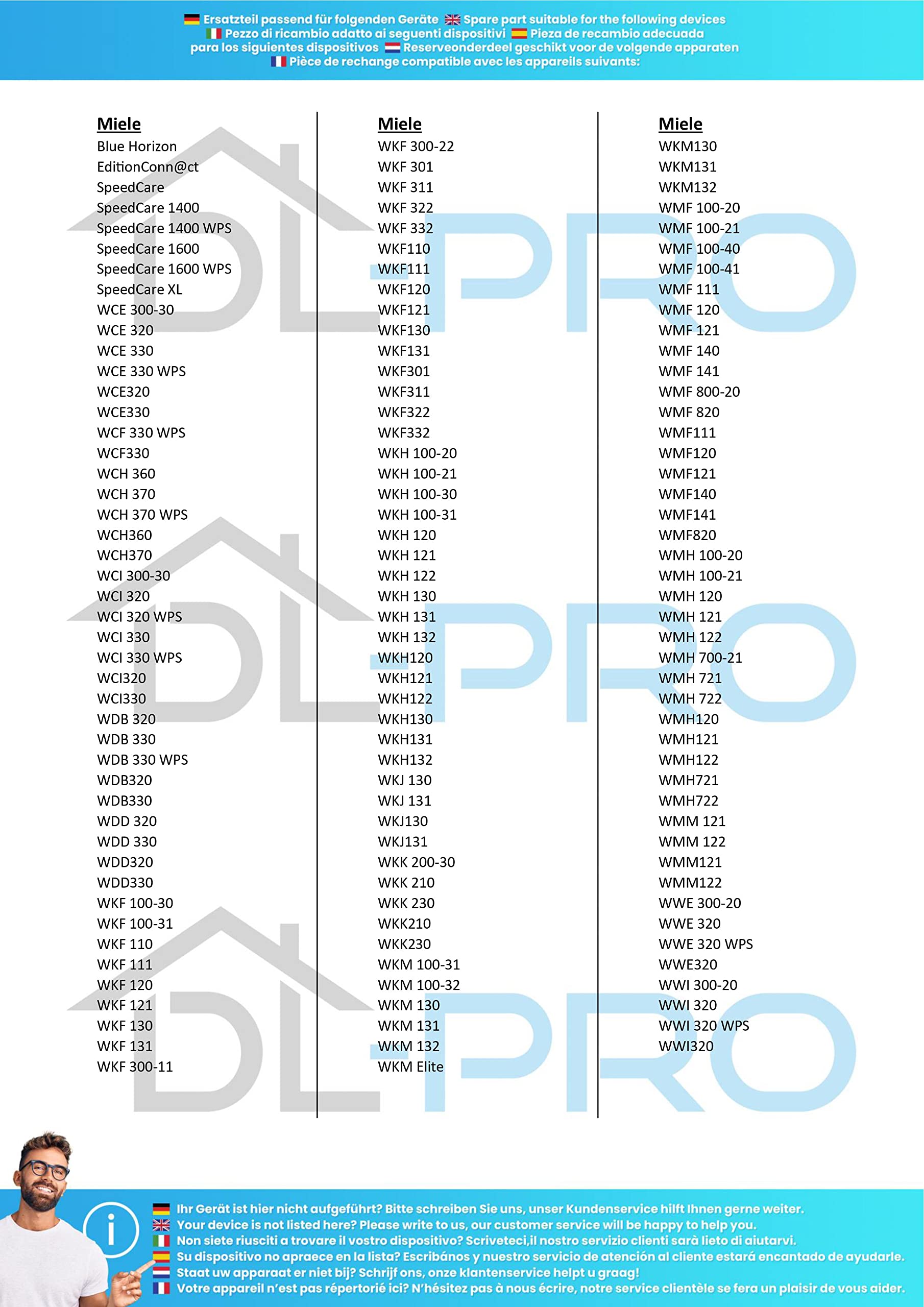 DL-pro Türmanschette kompatibel mit Miele 11086730 Türdichtung Dichtgummi Gummidichtring für Waschmaschine Frontlader