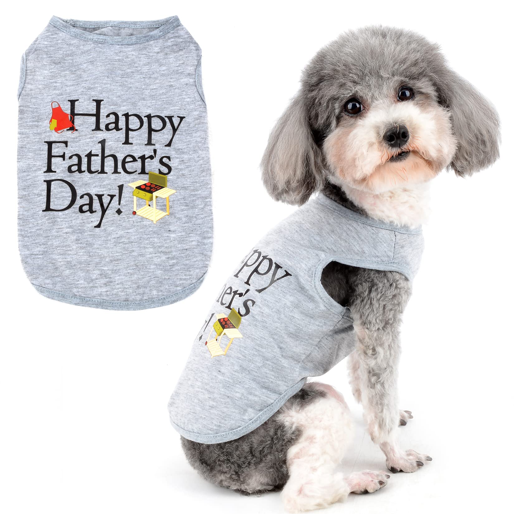 Zunea Camisas para Perros Pequeños Niñas Niños Chaleco de Verano Camisetas de Algodón Suave Ropa para Cachorros Transpirable Sin Mangas Ropa para Mascotas Chihuahua Yorkie Gris XXL