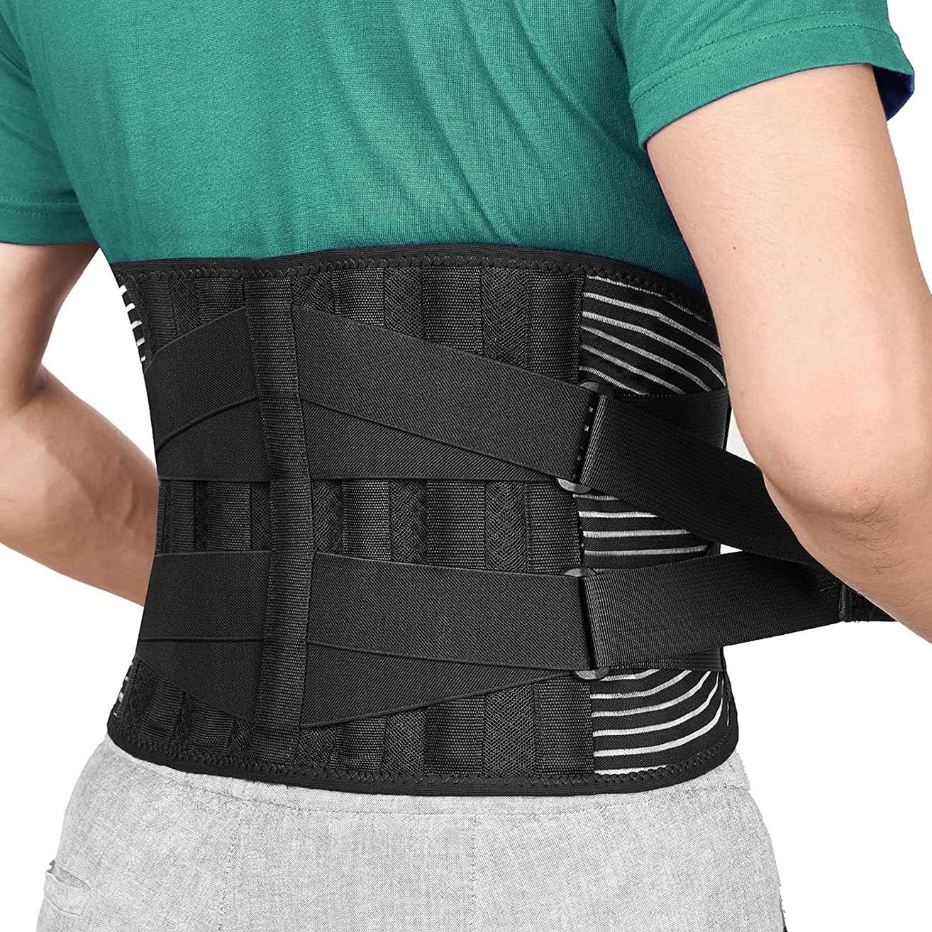 XWSM Waist Support Belt Lumbar Back Brace For Men Women Pain Relief Back Support Belt Breathable Posture Corrector For Herniated Disc Sciatica Scoliosis (Color : Black, Size : XL/X-Large)