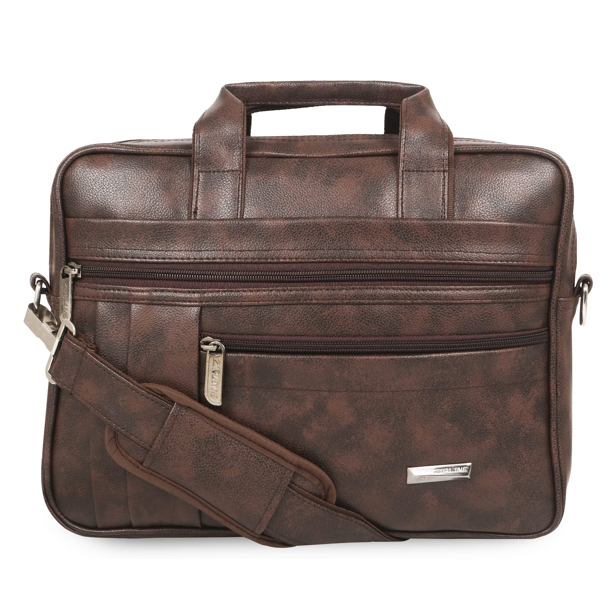 Zipline Office Faux Leather laptop bag for Men - Fits 14/15/15.6 inch Laptop/Tablet Messenger Bags For Mens (1-Black Bag) (B09KQ1D7MF) Amazon Price History, Amazon Price Tracker