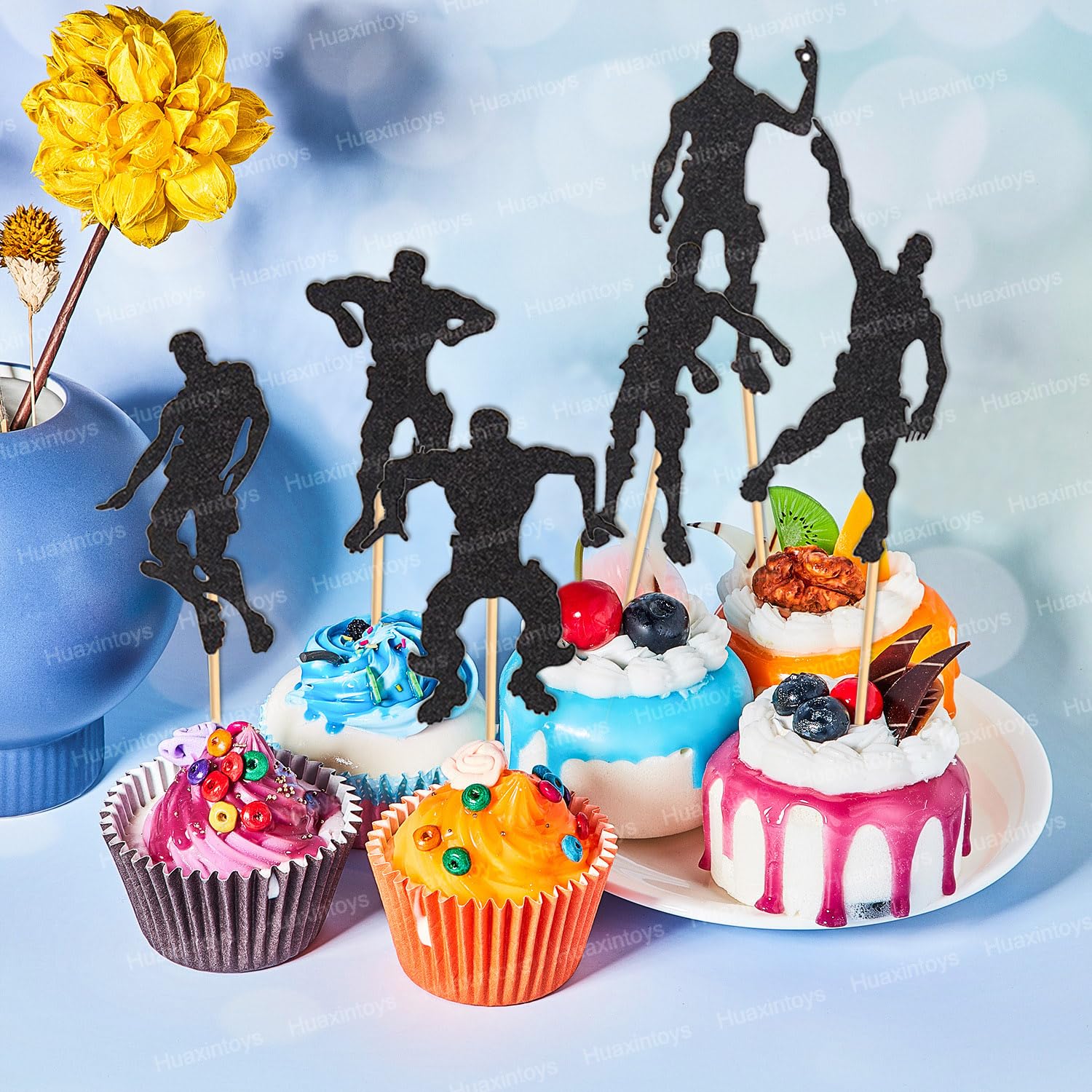 18 Decorazioni Per Torta A Tema Hip Hop E Rock | Cake Topper Glitterati Con Scritta Hip Hop Hooray | Per Feste Di Compleanno A Tema Musicale
