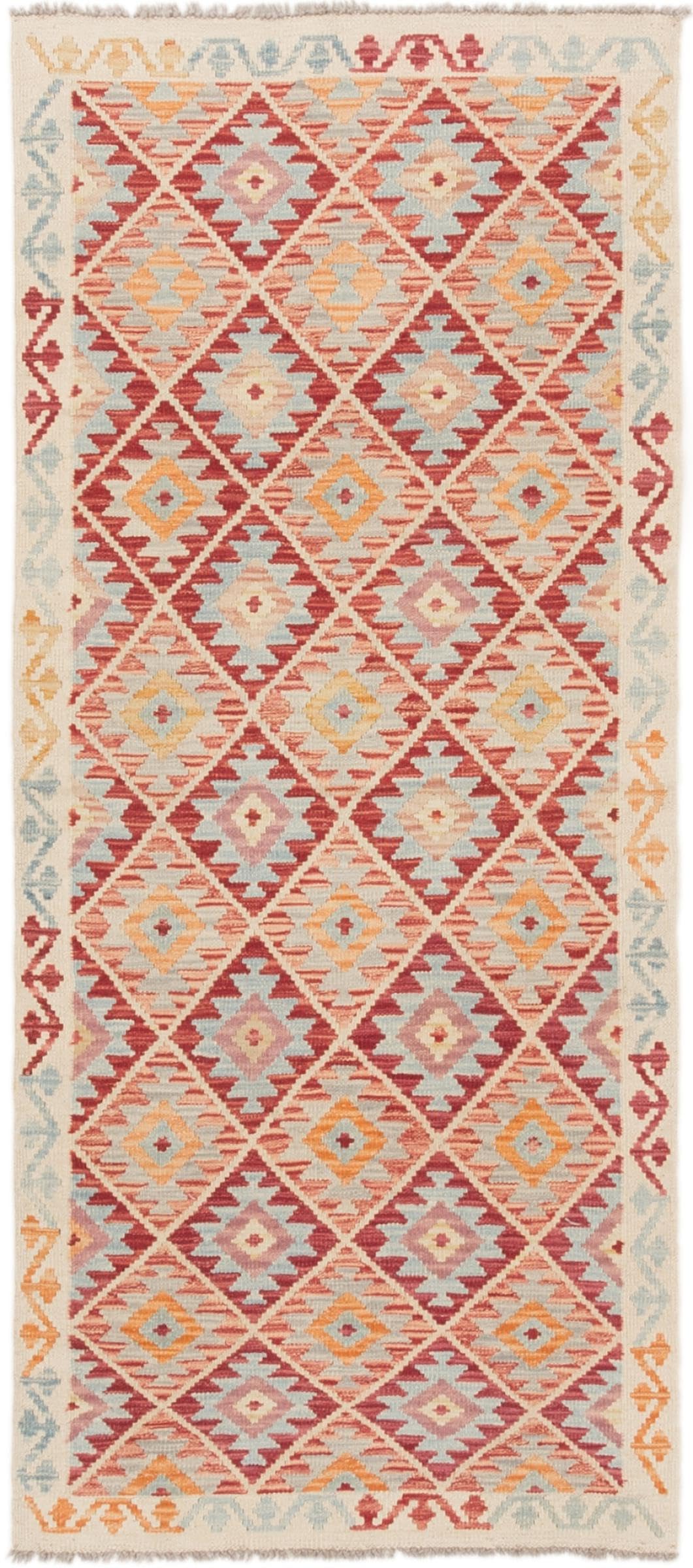 Tapis de course Kilim afghan 85x191 laine fait main tapis d'Orient