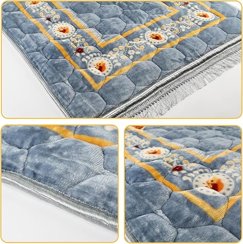 Miniatura 4 de Alfombra de oración musulmana con cuentas de oración Tasbih y sombrero de kufi, acolchada muy gruesa, alfombra de oración para hombres y mujeres