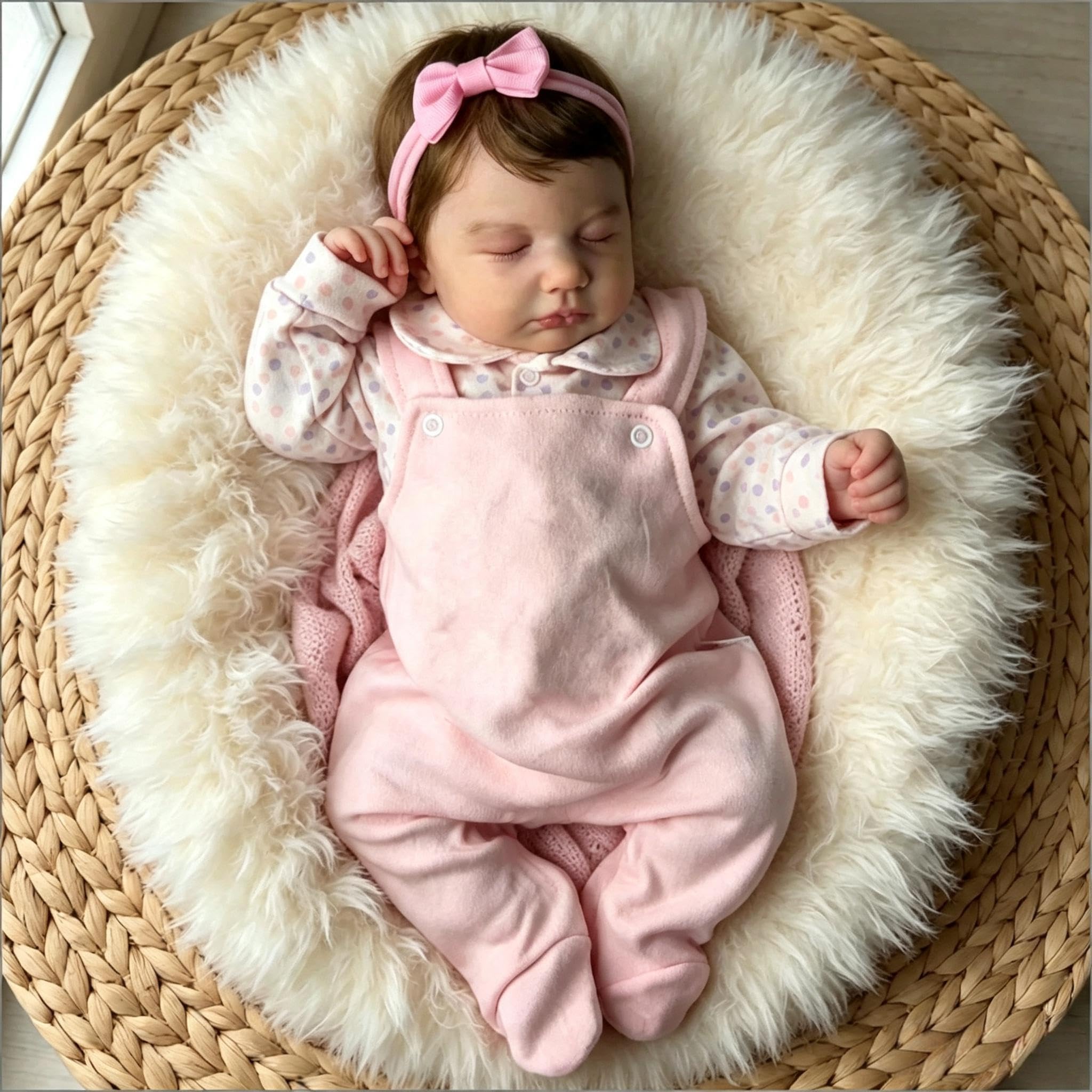 RXDOLL Reborn Baby Vollsilikon Lebensecht, Silikon Ganzkörper Baby Mädchen 50CM Lebensechte Puppe Wie Echtes, Reborn Puppen Lebensecht, Echt Aussehende Puppe Mit Haaren