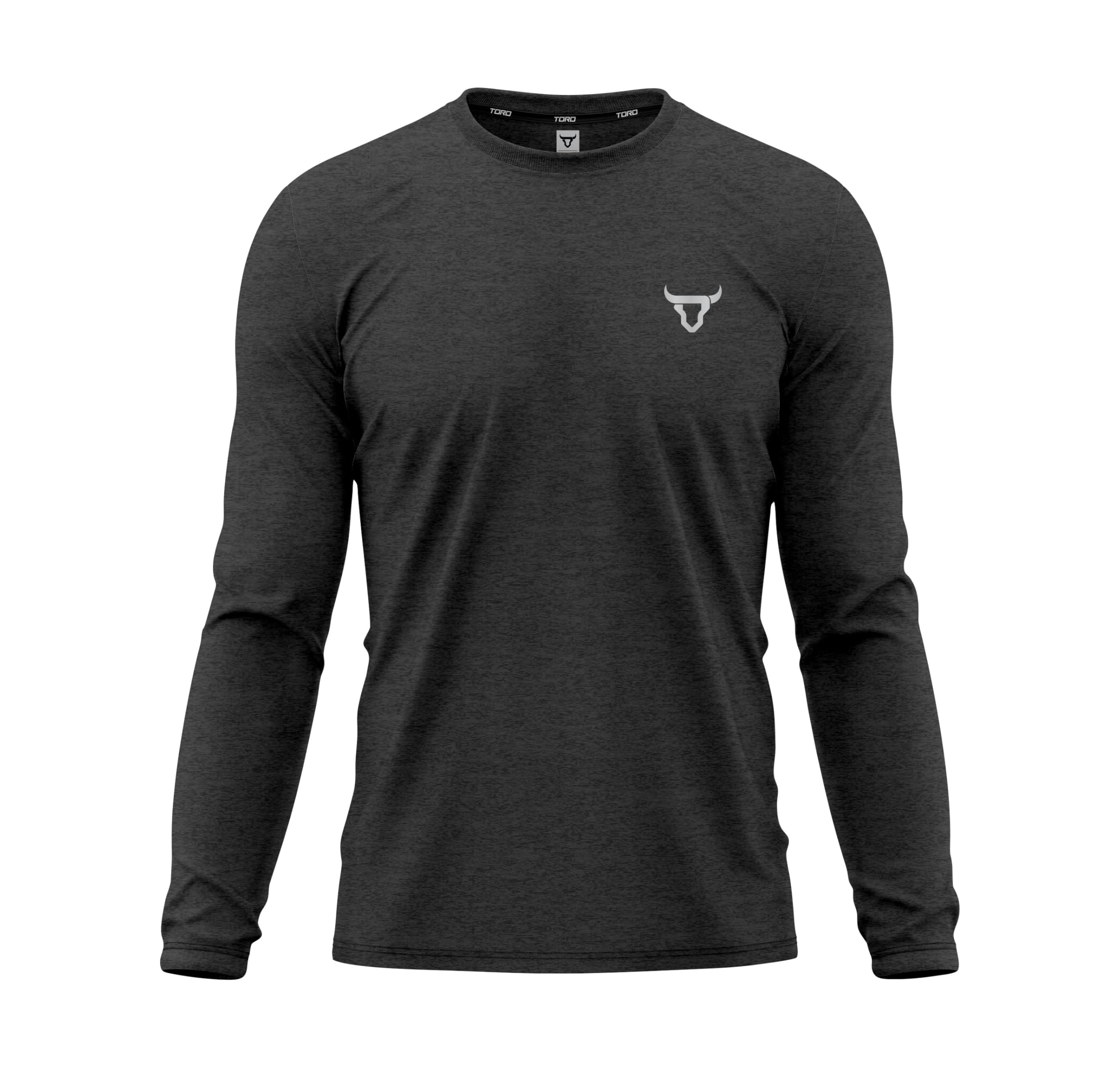 TORO ACTIVA Paquete de 3 camisetas para hombre, ligeras, de secado rápido, suaves, absorben la humedad, atléticas, lisas, de manga completa, para entrenamiento
