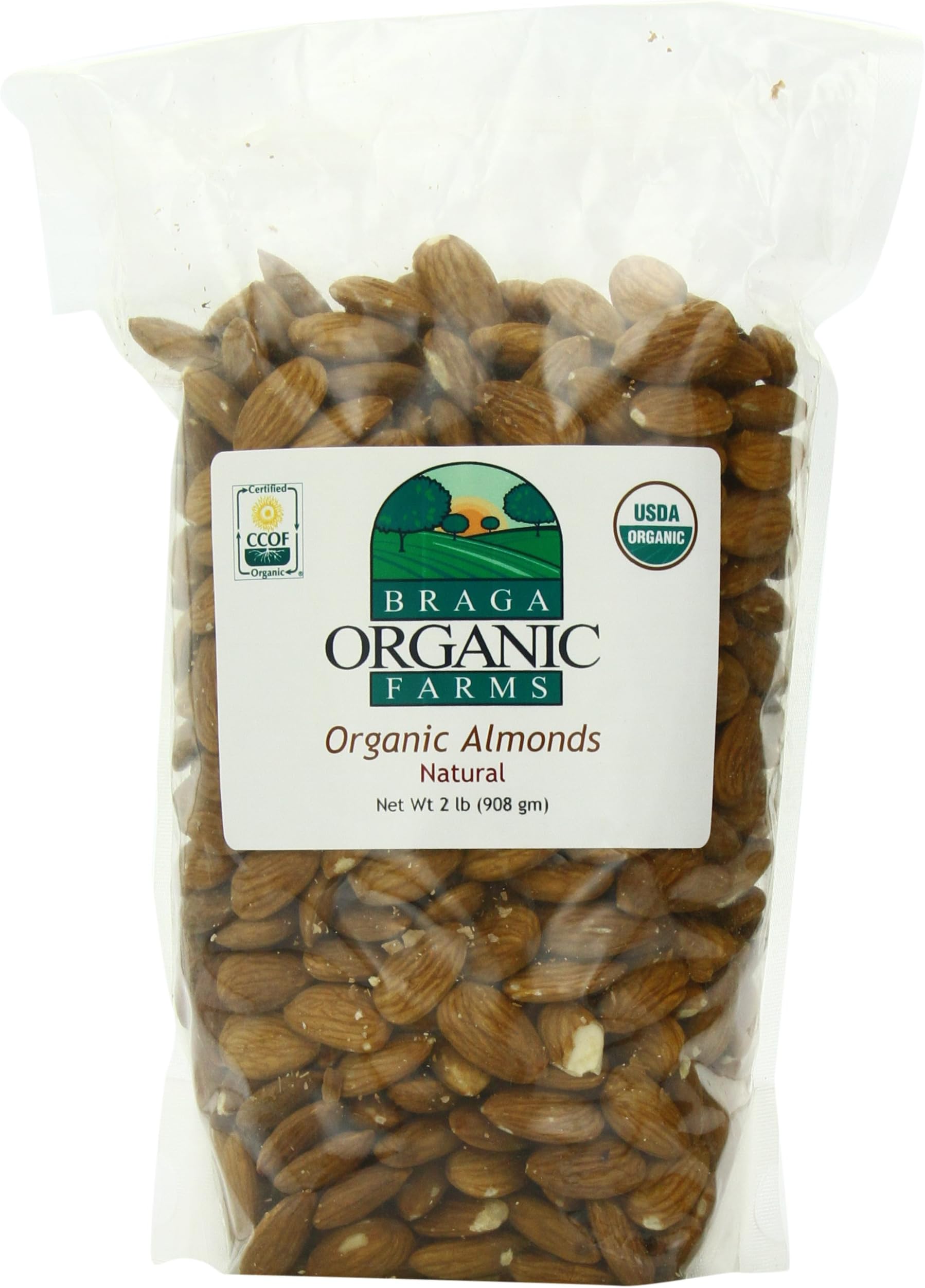 Braga Organic Farms Organic Natural Almonds 2 lb. bag