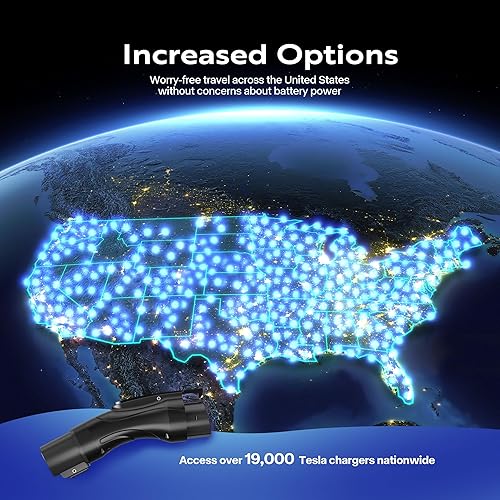 Miniatura 6 de VIVOHOME Adaptador de carga Tesla a J1772 con bloqueo anticaída, apto para todos los J1772 EVs PHEVs, Max 48 Amp 240V CA, adaptador de carga