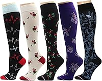Vista 65 de Dr. Motion Calcetines de compresión para hombres y mujeres, el mejor ajuste atlético graduado para caminar, senderismo, correr, enfermeras, 5 pares