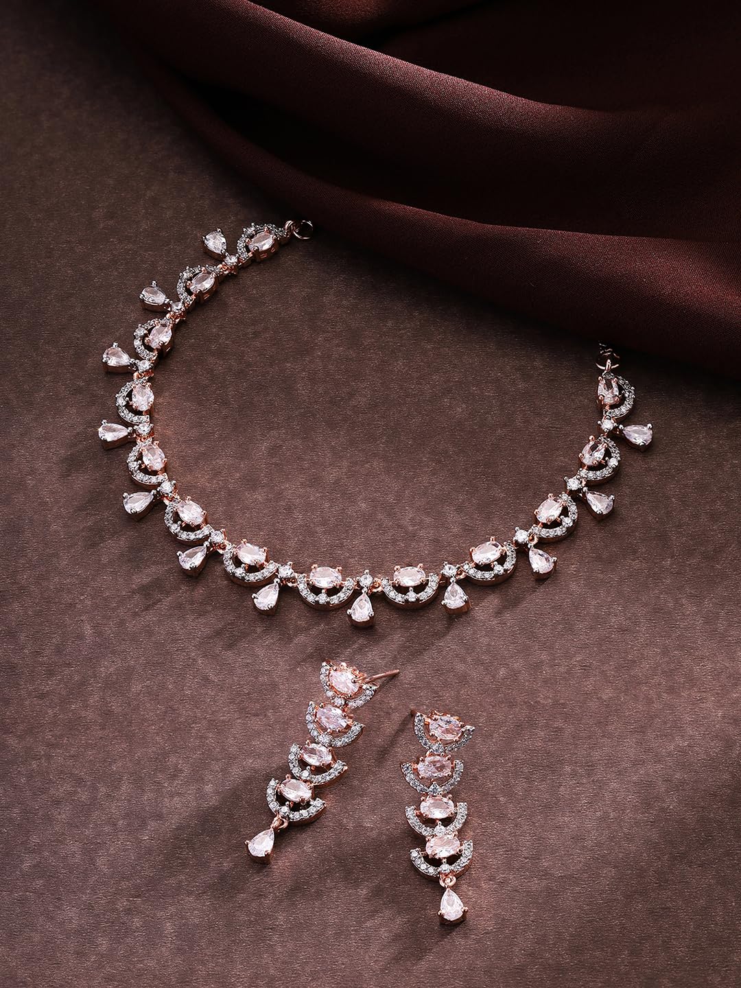 American Diamond Jewellery Set, Elegance in Bloom