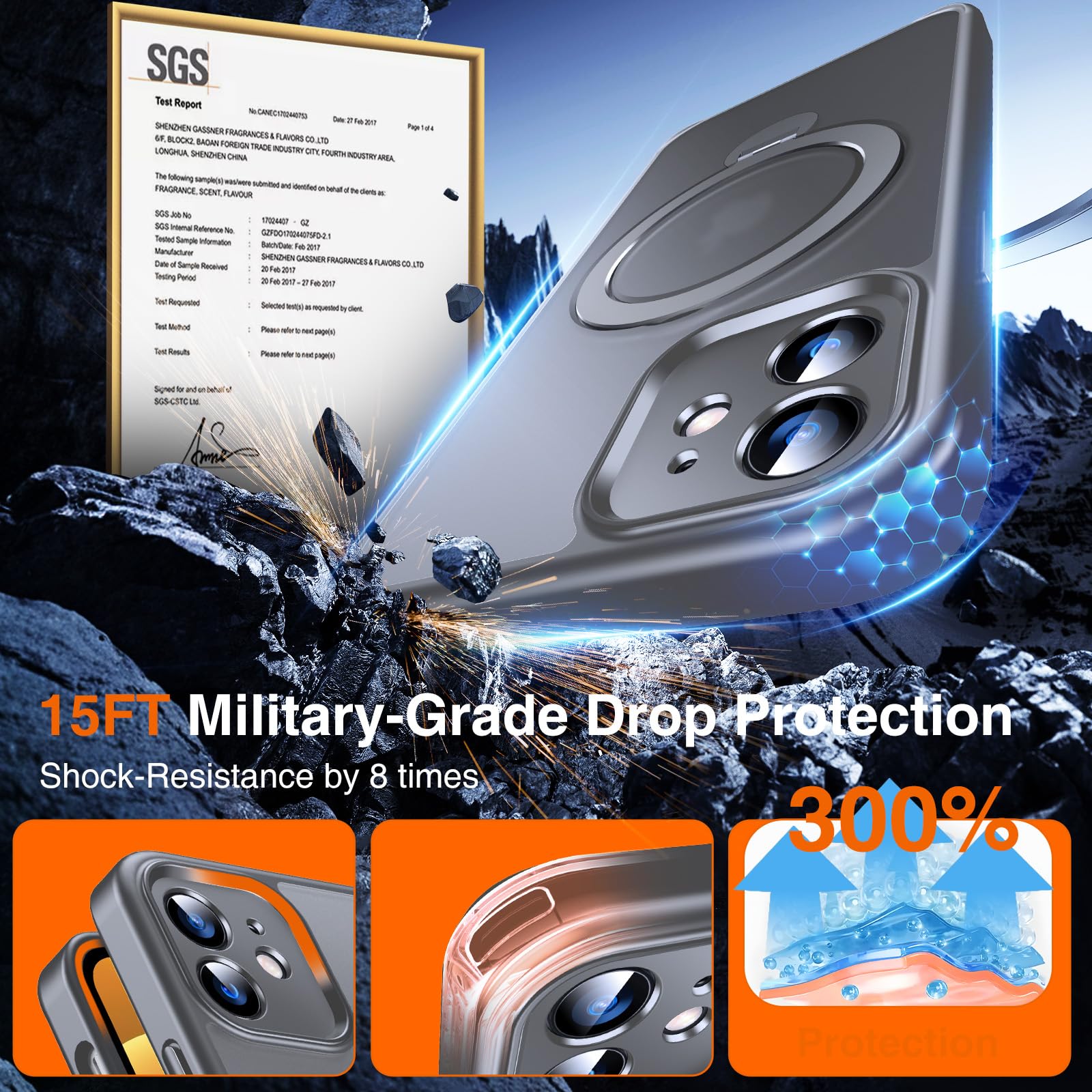 360° Rotatable Stand Ring Holder, Compatible With Magsafe, Magnetic Kickstand Shockproof Cover