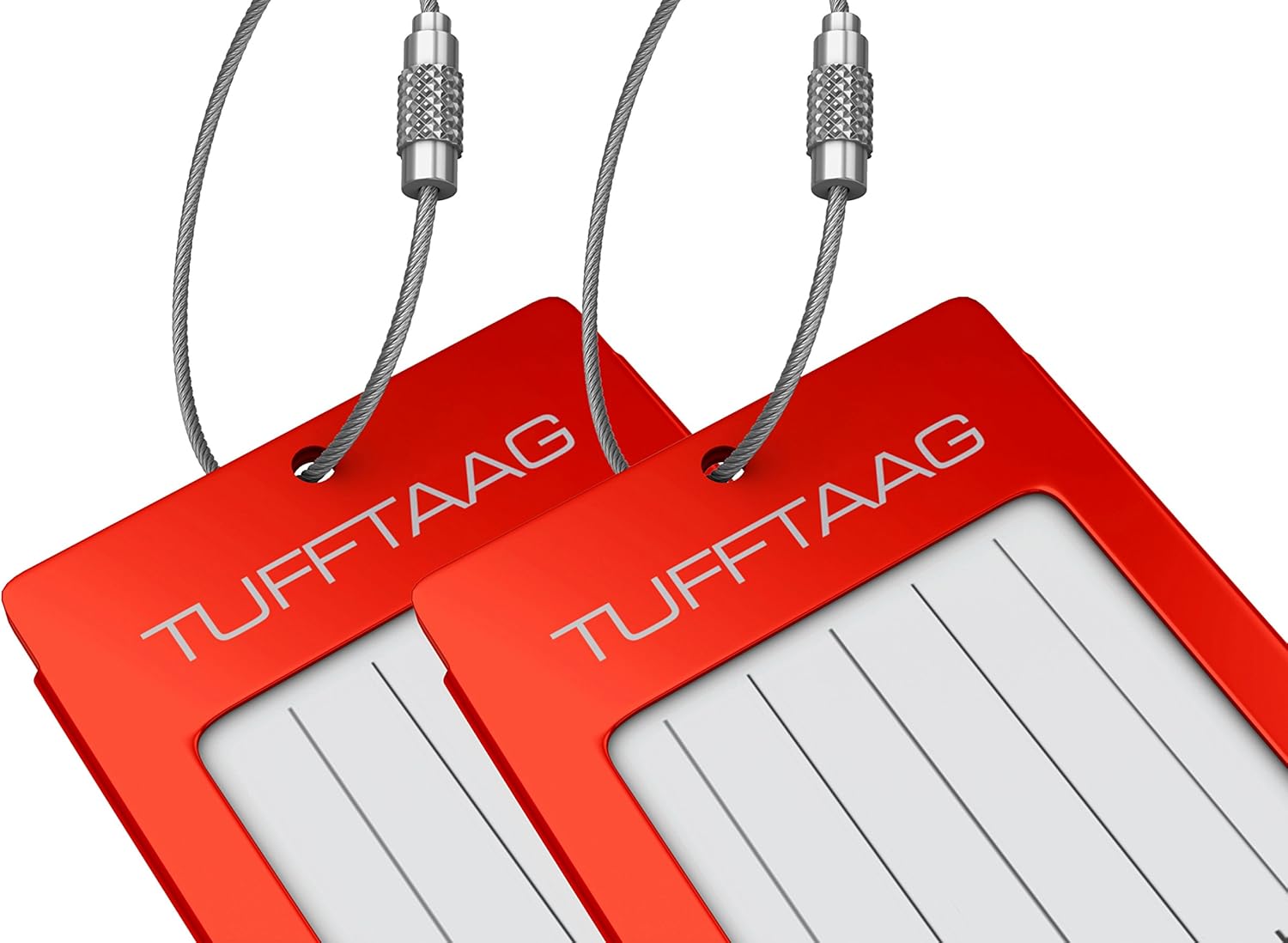 TUFFTAAG Luggage Tags Business Card Holder - Durable Travel ID Bag Tag in Gunmetal, Perfect for Suitcases, Backpacks, and Carry-Ons, 2 Tags - Image 5