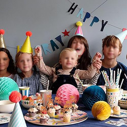 Miniatura 4 de 24 adornos para cupcakes de calabaza Oh Baby con purpurina para decoración de cupcakes de baby shower, decoración de cupcakes de calabaza para