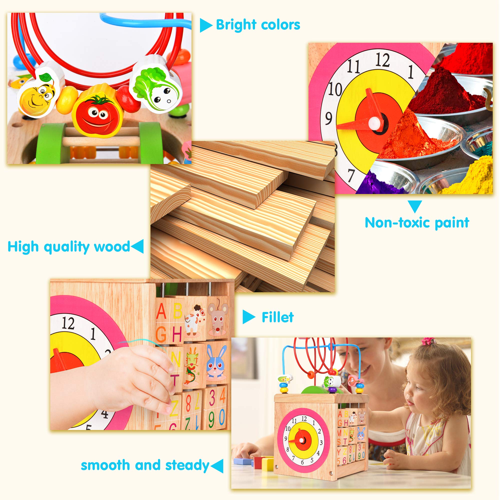 My First Learning Bead Maze Cube Activity Center by Kid&#39;s Destiny [並行輸入品] Amazon.com: Wooden Activity Cube for 1 Year old, 12-18 Month