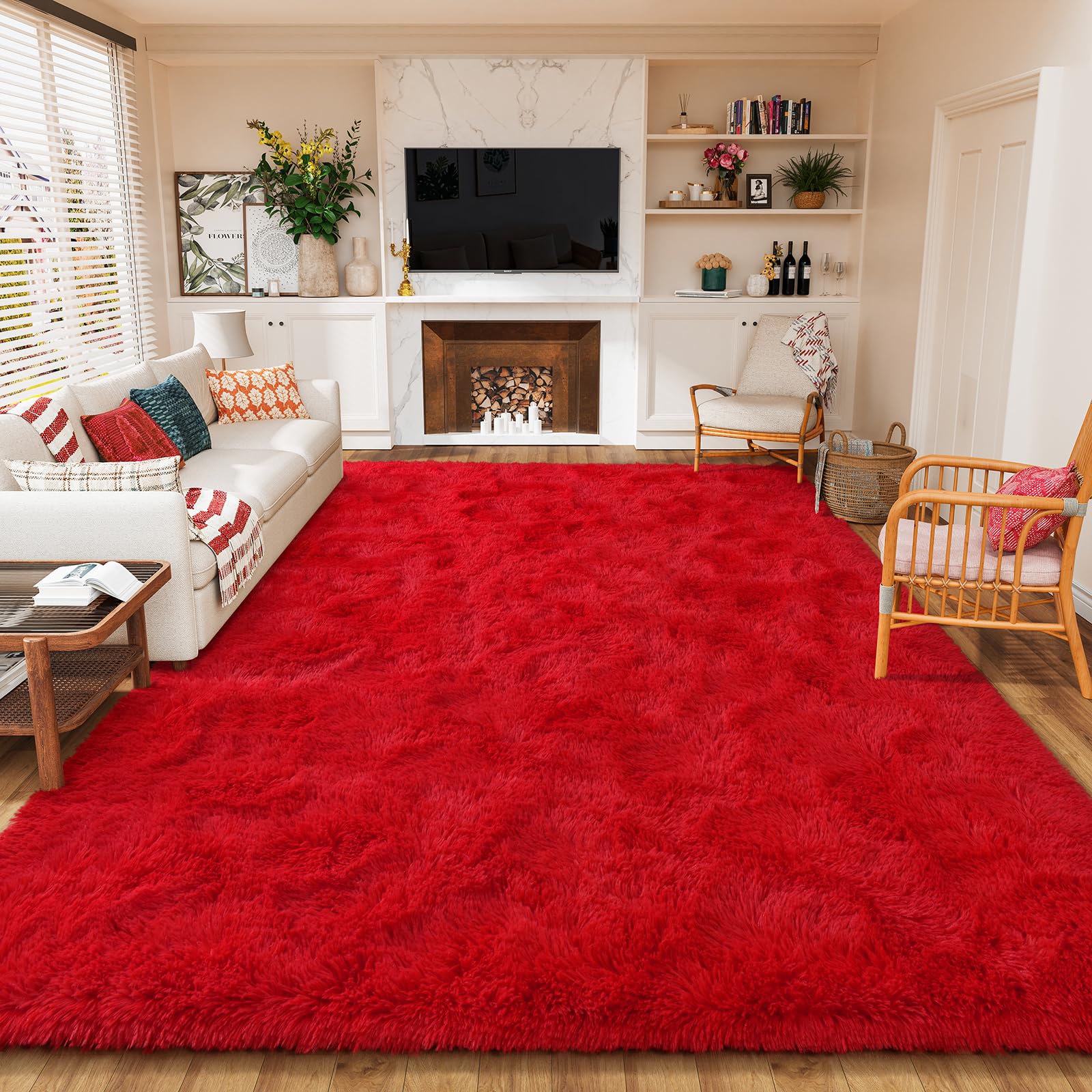 AROGAN 8x10 Feet Soft Large Area Rugs for Bedroom Plush Fluffy Rug, Shag Furry Area Rug Carpet Non Shedding for Hallways Nursery Children Kids Girls