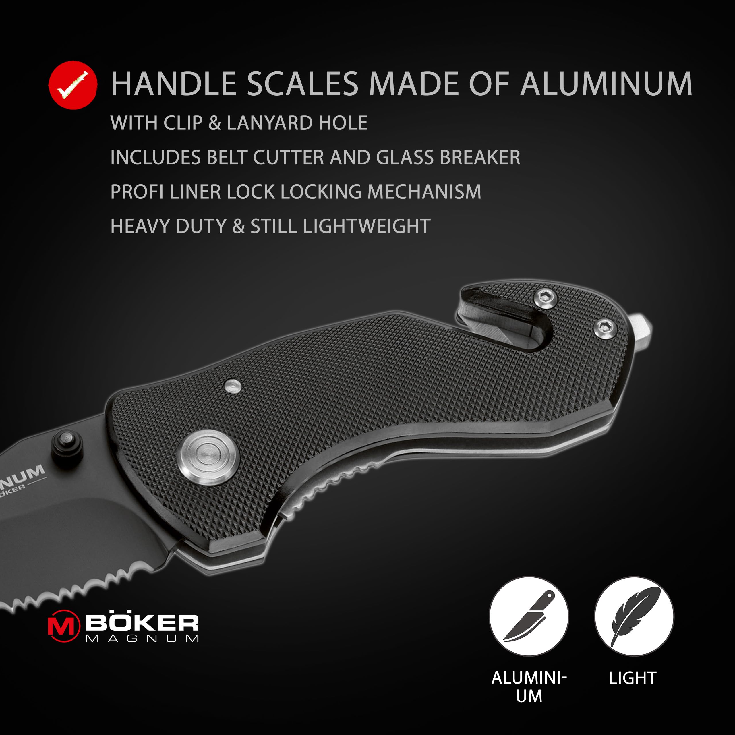 Amazon.co.jp: BOKER マグナム コンパクト レスキューナイフ BOM