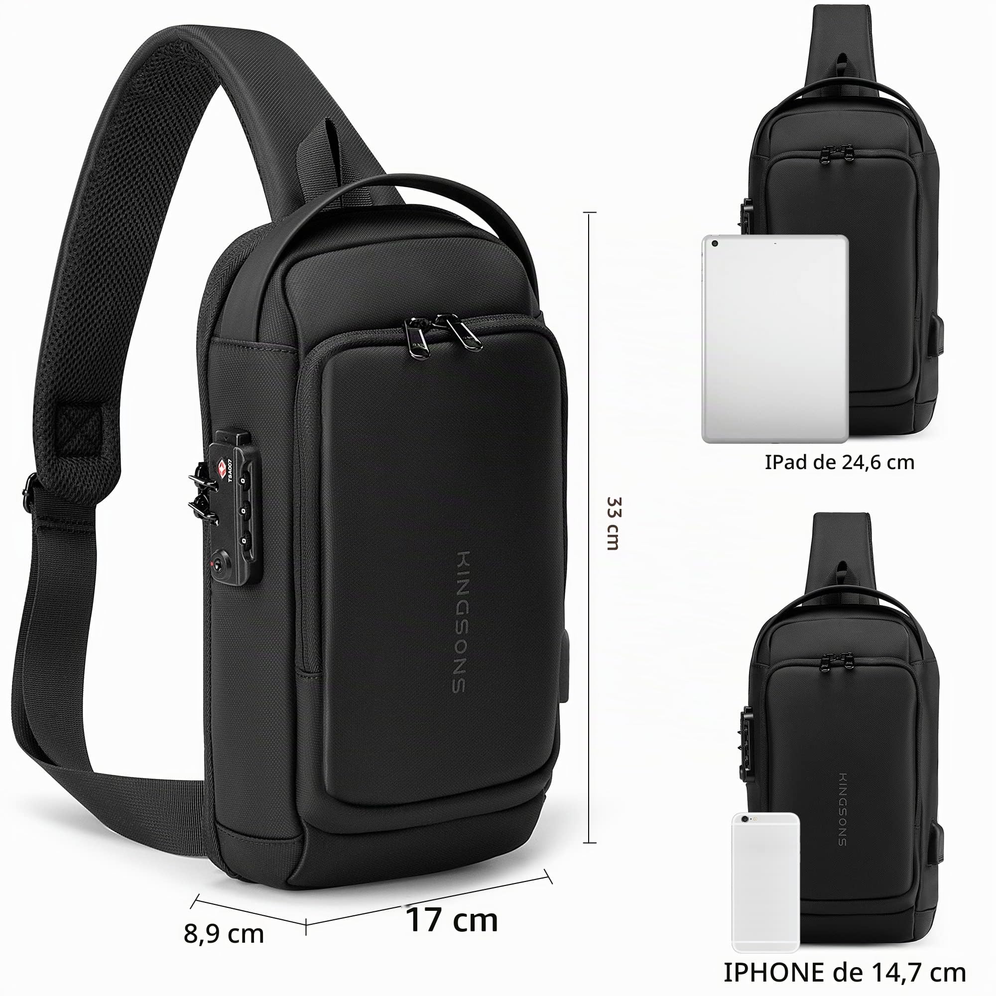 VGOAL Men's Daypack Backpacks Casual Daypacks, 3211w-black, S, Mochilas sling