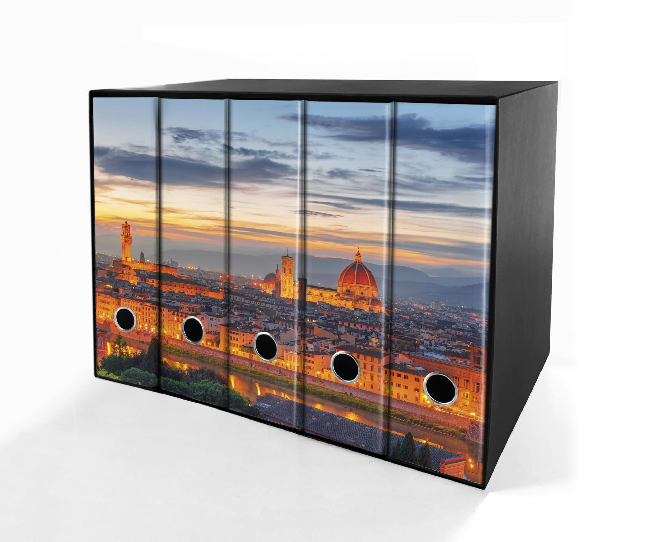 Set da 5 raccoglitori ad anelli FIRENZE - Faldoni SHAREPRINTING (H34 con 2 anelli)