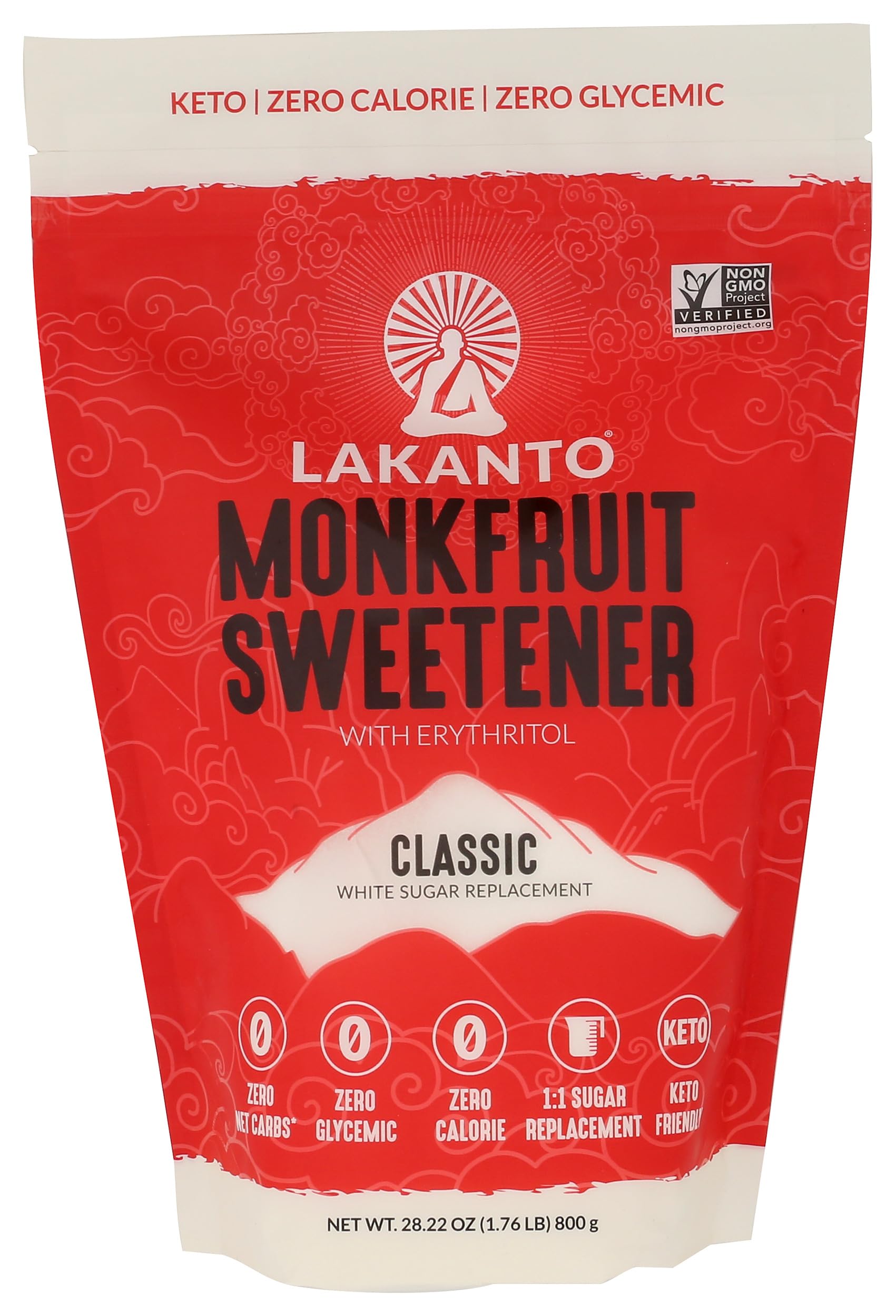 Lakanto, Monkfruit Natural Sweetener, Classic, 1.76 Pounds