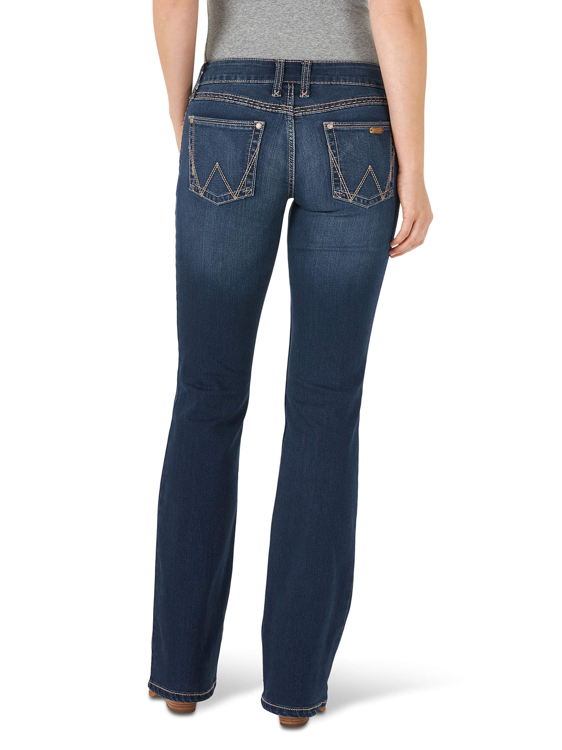Wrangler Damen Retro Mid Rise Boot Cut Jeans, dunkle Waschung, 0W x 34L – Ansicht 3