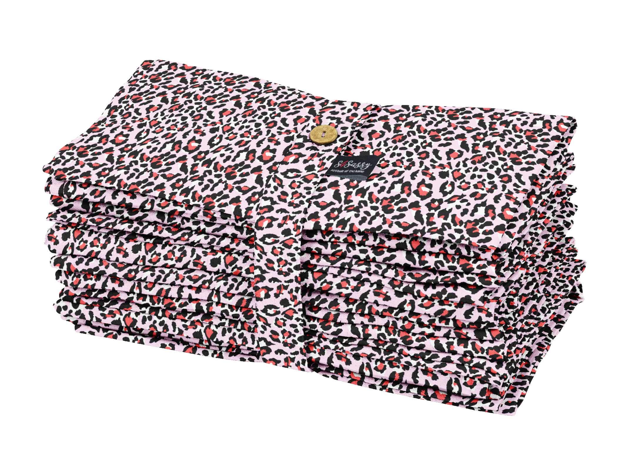 Drap de table en coton flex S4Sassy serviettes cocktail de luxe rose