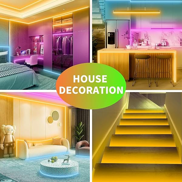 KSIPZE 30m Led Strip Lights RGB Music Sync Color Changing, Led Lights with Smart App Control Remote, Lights for Bedroom Lighting Flexible Home Decoration - 5