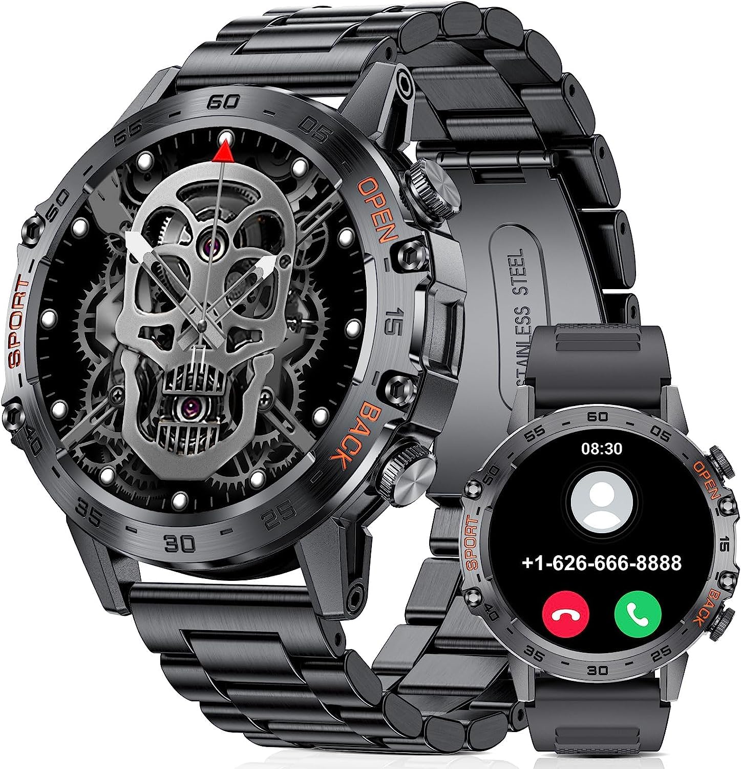 Smart Watch for Men Answer & Call 1.4'' HD Screen Tactical Smartwatch for Android iOS Black