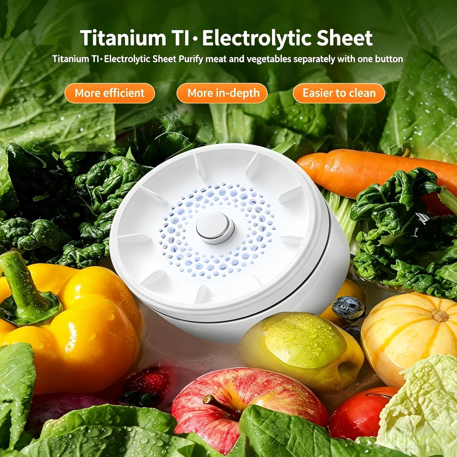 2026 Upgraded Titanium Electrolysis Fruit And Vegetable Washer,Waterproof Fruit Cleaner Spinner & Portable Produce Purifier Device,Sink Mount Fruit Cleaner For Daily Kitchen Produce Deep Cleaning (2)