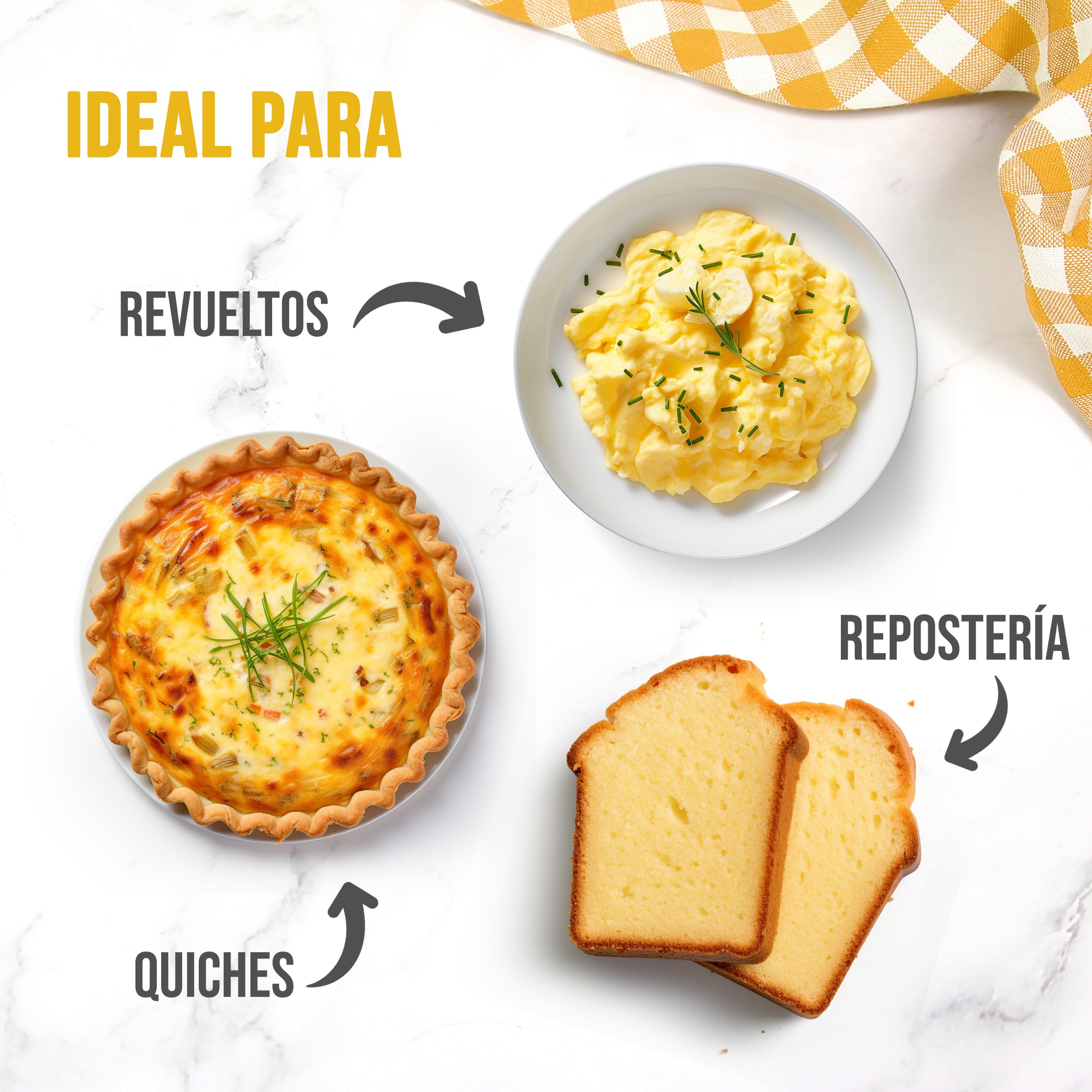 EASY YUMMY - Huevo Entero En Polvo (1 Kg), Ideal Para Huevos Revueltos, Cocinar Y Hornear, 100% Huevo En Polvo