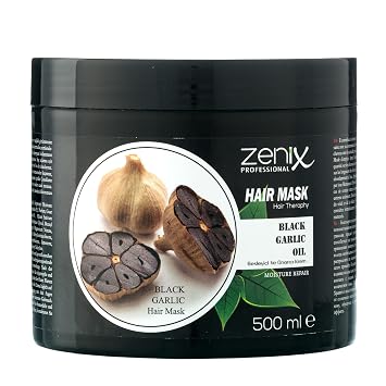Zenix Black Garlic Hair Care Mask 500 ml Hair Mask with Garlic Intensive Repairing Hair Treatment Brittle Dry Damaged Hair Black Garlic Hair Treatment Black Garlic Oil