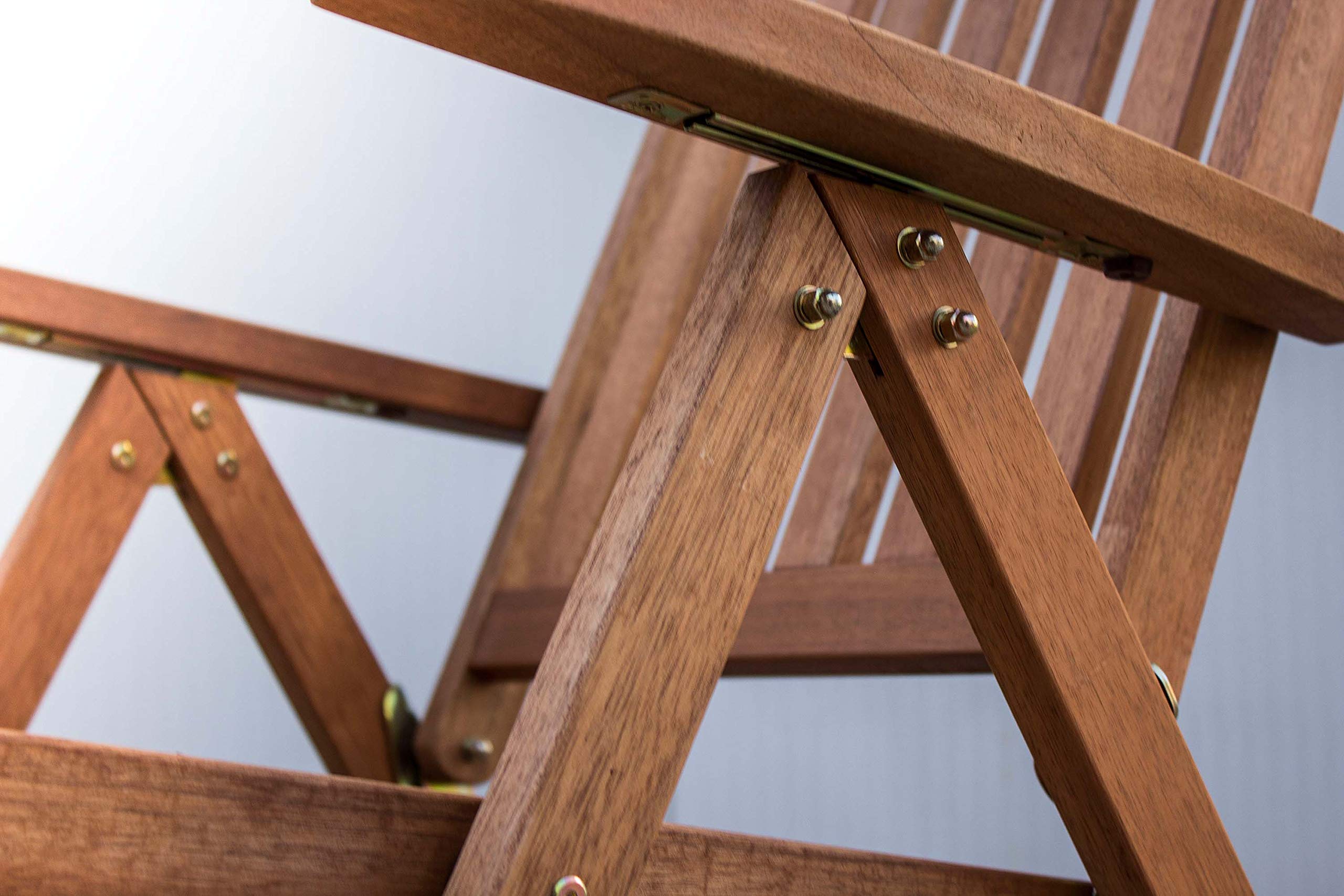 AVANTI TRENDSTORE - Seminara - Sedia pieghevole da giardino o balcone, con schienale reclinabile e braccioli, in legno teak massiccio. Dimensioni LAP 63,5x110x76 cm Anche in set da 2 e 4 sedie.