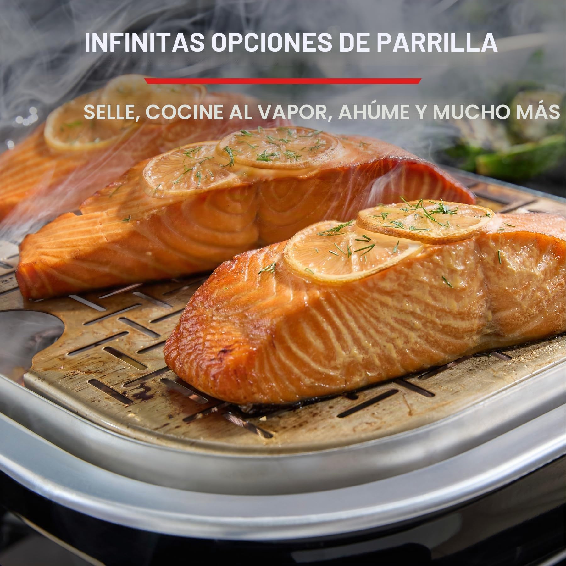 Weber Lumin Barbacoa eléctrica, hasta 315 °C, con termómetro Integrado en la Tapa, Parrillas de Hierro esmaltado, Superficie de cocción de 33 x 49 cm, Negro (1502045)