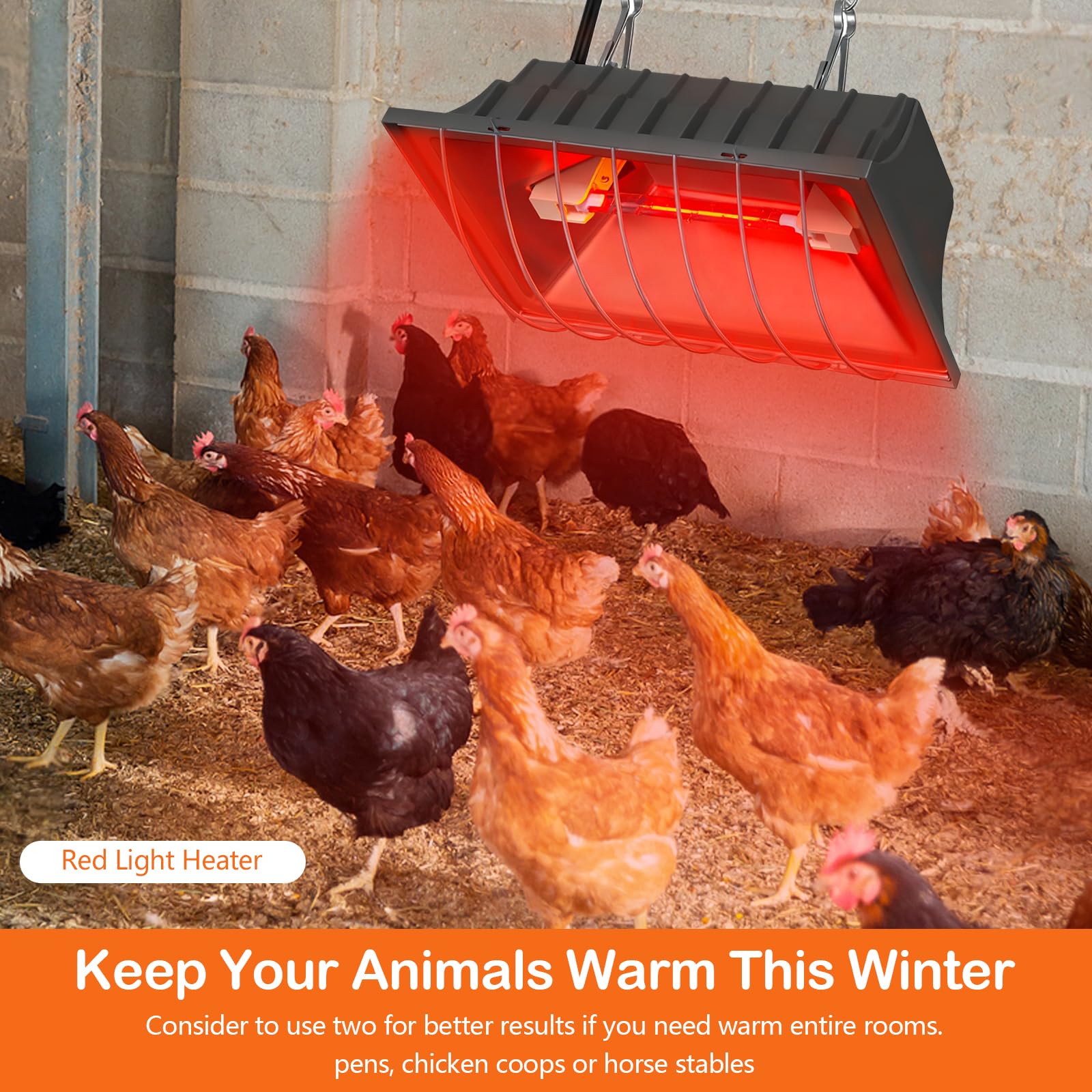 Lámpara calefactora para pollitos 175w, calefacción infrarroja con termostato de bajo consumo, placa calefactora para gallinero con cable de 1,8 m, ideal para gallinas, patos, cachorros y mascotas