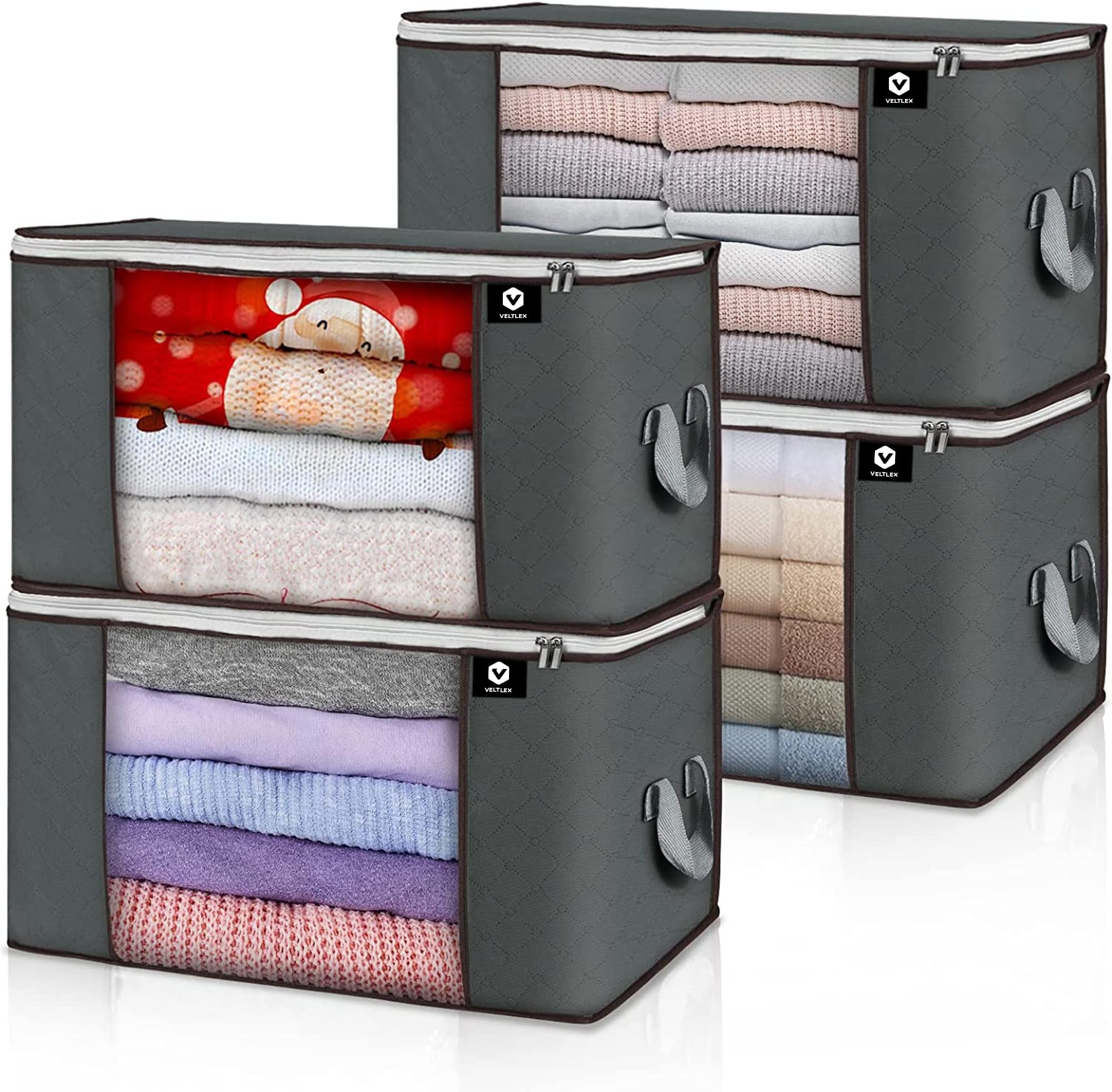 VELTLEXFoldable Storage Bag Closet Organizer Box - Pack of 4