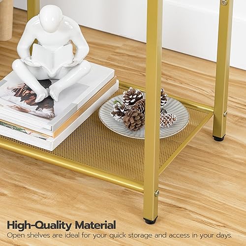 Miniatura 9 de HOOBRO Juego de 2 mesas auxiliares con estación de carga, mesas auxiliares con puertos USB y tomas de corriente, mesitas de noche delgadas de 3