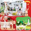 Geyoga 8 Set 7inch Mini Desk Goose Outfits Holiday Mini Desk Goose Costume All Season Accessory for Magnetic Goosey Statue Key Holder Decor(Necklace) gallery image