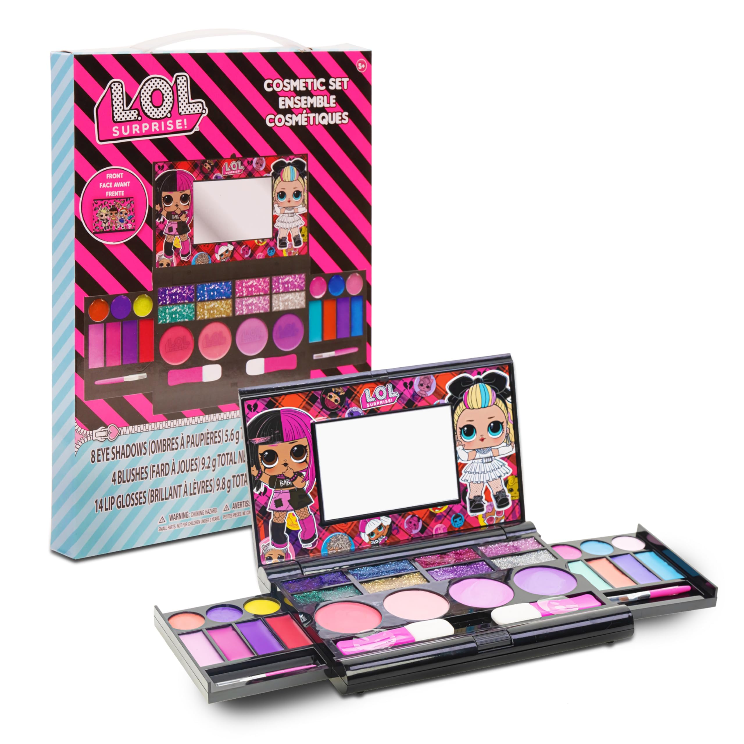 L.O.L Überraschung! All-in-One Kids Kosmetik Kompakt Set Waschbarer Lippenglänz Augen Wange Schimmer Pinsel Bunte Schönheit Set für Mädchen Kindervon Townley Girl