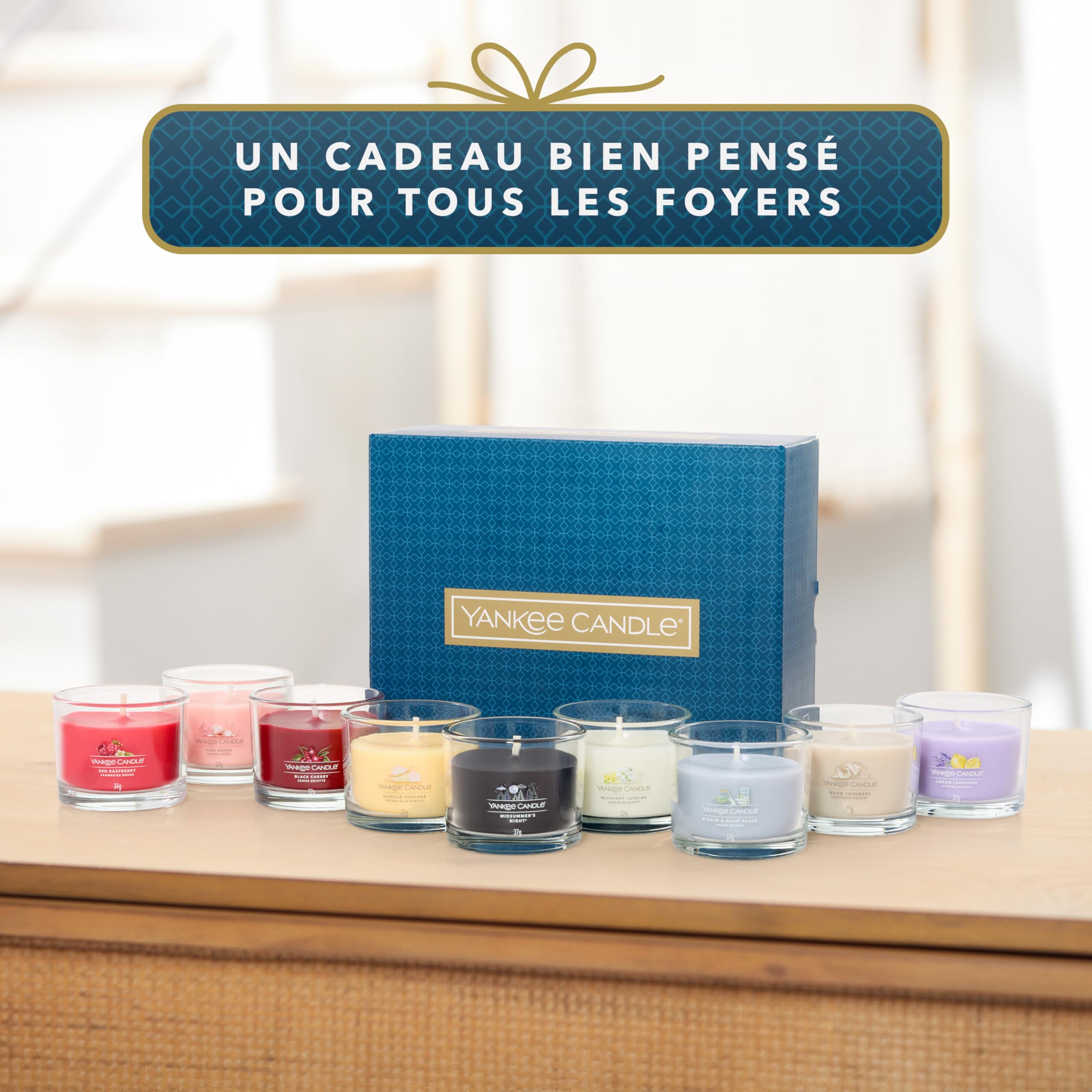Yankee Candle Coffret cadeau de bougies parfumées | Bougies votives en verre | Mélange de cires de soja | 9 unités | Cadeaux pour femmes