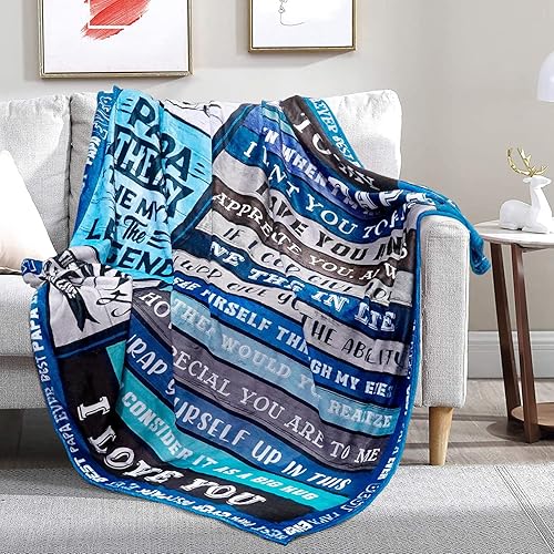 Miniatura 3 de Regalos para papá de nietos, regalos de cumpleaños para papá de hija e hijo  Manta de mi mejor papá para mi papá  Regalos de cumpleaños de Navidad