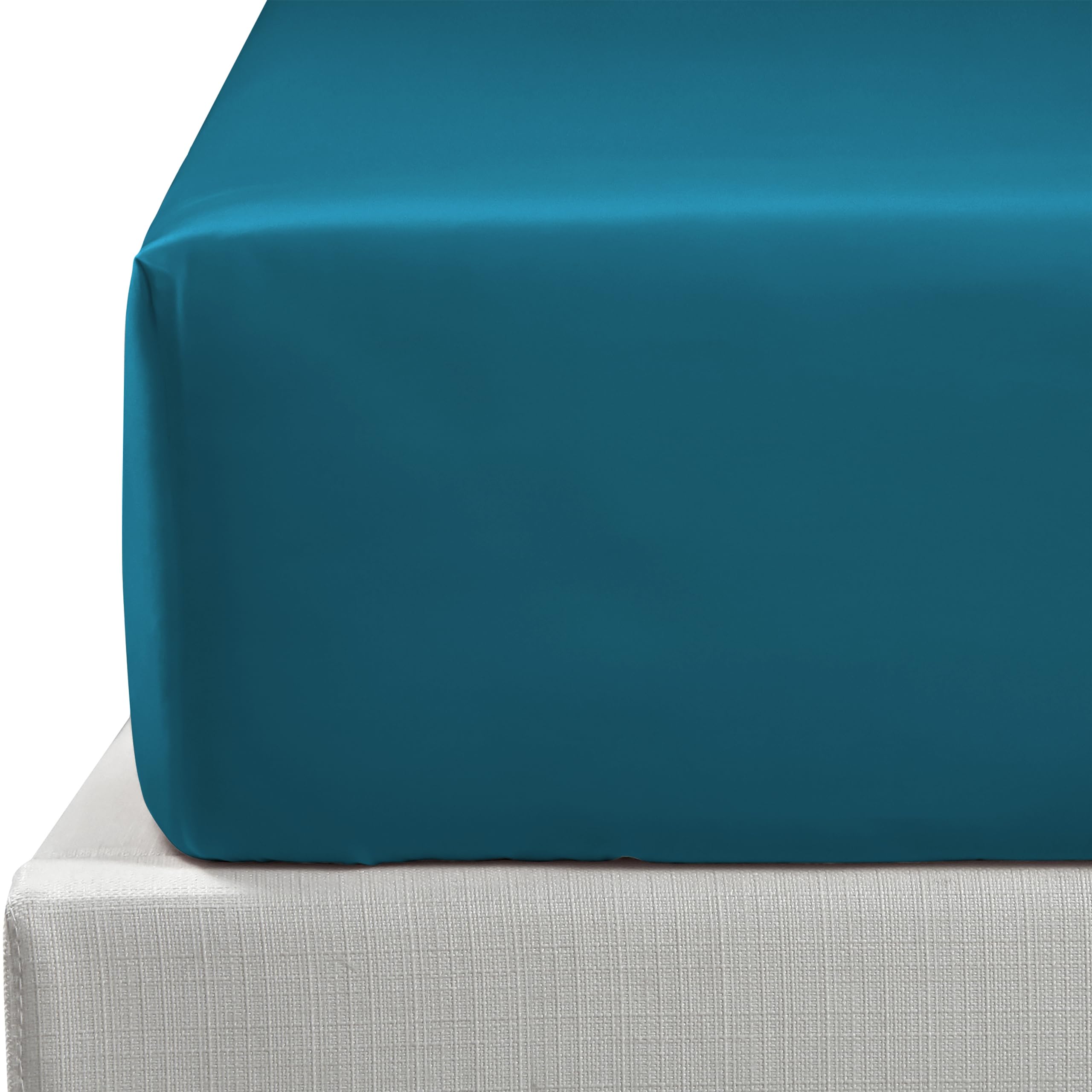 NTBAY 500 Thread Count 100% Egyptian Cotton Single Fitted Sheet, Super Soft Cozy and Breathable Deep 12" / 30cm Fitted Bed Sheet, Slate Blue