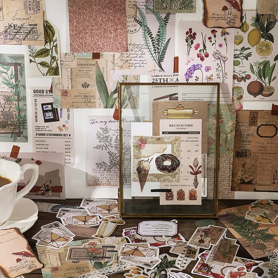 Amazon.co.jp: YOVOY 260枚 大容量 コラージュ 素材 シール