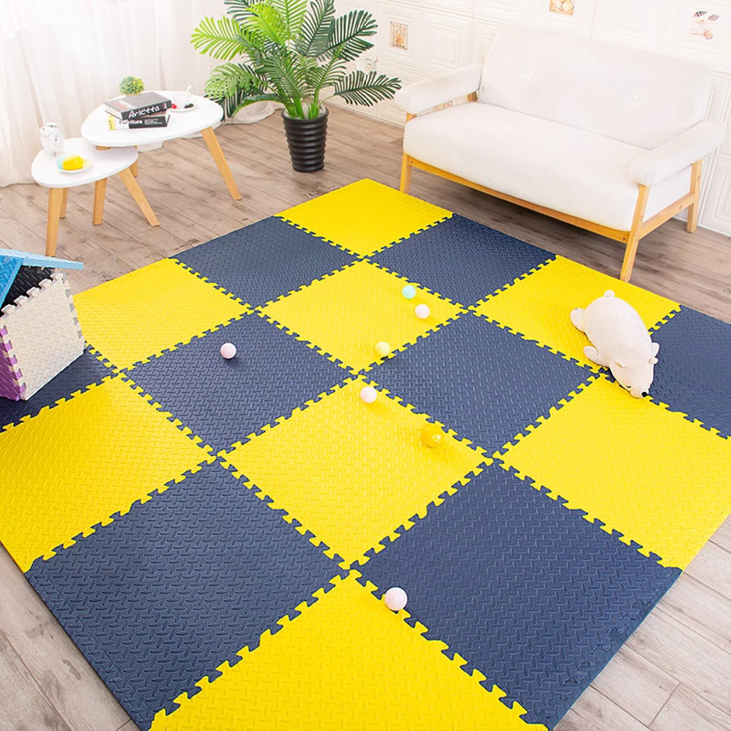極厚25mm ジョイントマット 大判 北欧 防滑 防水 プレイマット フロアマット 2畳 3畳 防音 洗える キッズラグ 30 2 5 32 ラグ 敷物 キッズ ベビー 赤ちゃん 可愛い おしゃれ カラー フチ付き ケガ防止 パズルマット 子供部屋