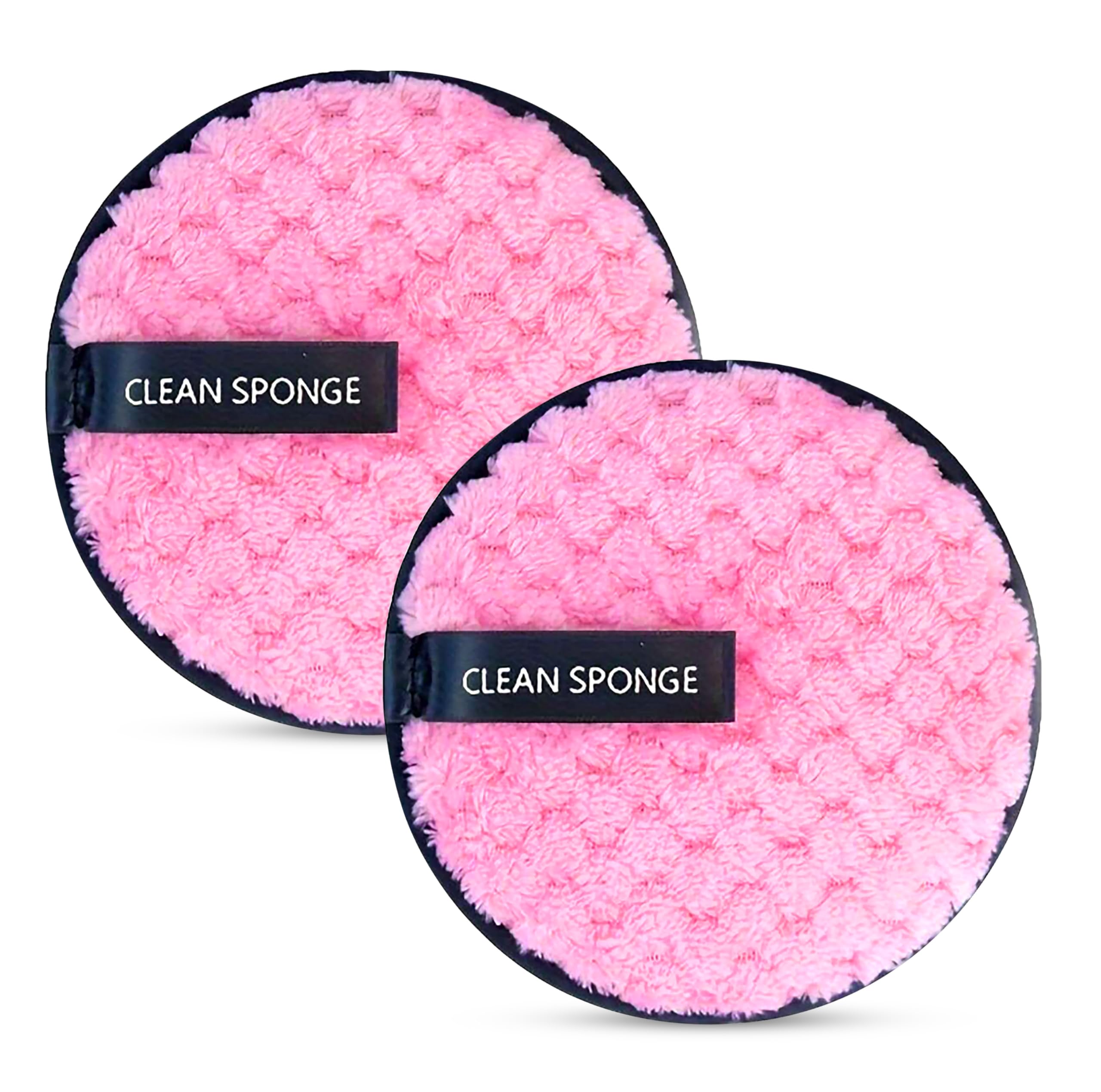 glun® makeup remover microfiber puff, 2 piece pack clean sponge remove, body, face cleansing, makeup removal pads, cleansing tool for beauty & cleaning