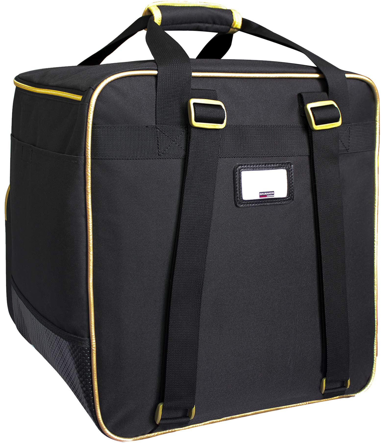 BRUBAKER - Set de Ski 'Grenoble' - Sac à Chaussures de Ski & Housse à Skis - pour 1 Paire de Skis, bâtons, Bottes & Casque - 170 cm ou 190 cm - Noir/Doré