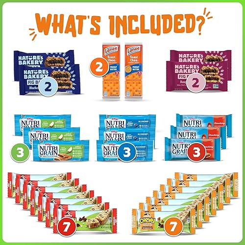 Miniatura 2 de Paquete de variedad de barras de granola a granel - Caja de aperitivos variada de barras de granola saludables para aperitivos de oficina y barras