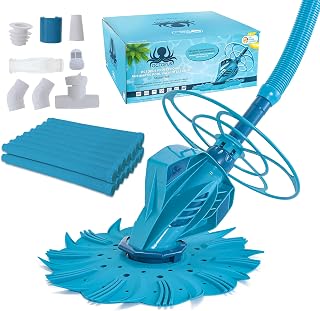 U.S. Pool Supply Octopus Suction Pool Cleaner - Quiet Automatic Inground Vacuum with Hose, Wall-Climbing Sweeper for Debris & Leaves