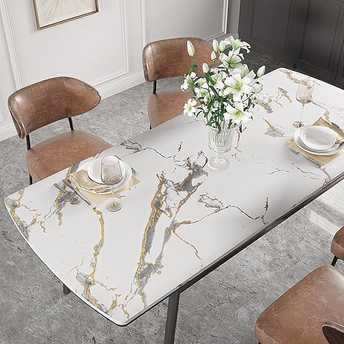 Miniatura 7 de VEELIKE Papel de contacto de mármol de oro blanco de 15.7 x 118 pulgadas para encimeras, impermeable, despegar y pegar, papel tapiz de mármol mate,