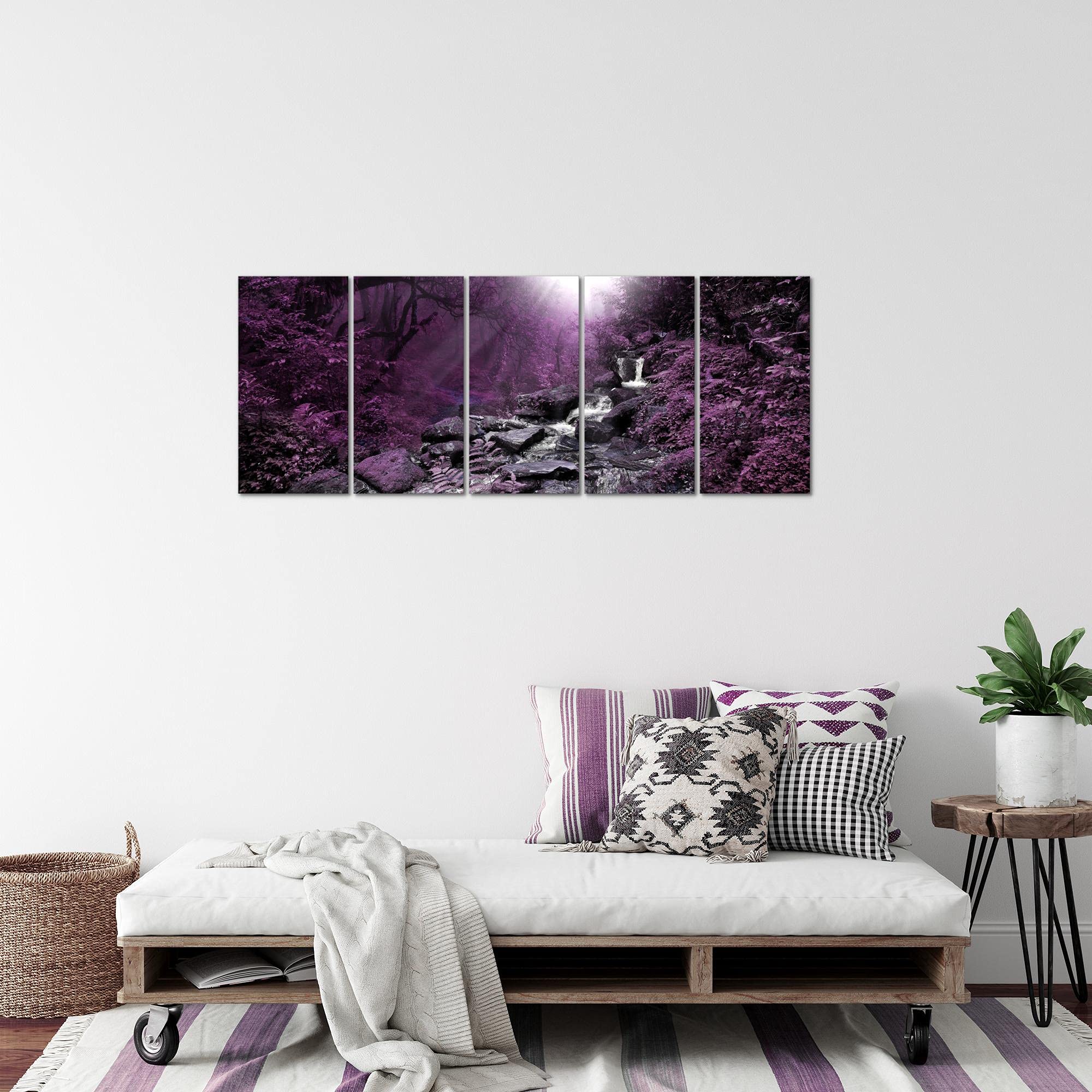 Impression Sur Toile Forêt Feuilles Glamour Or Moderne 80x80 Cm XXL Tableau Decoration Murale Intissee Pour Salon Chambre Pret A Accroche 94014376
