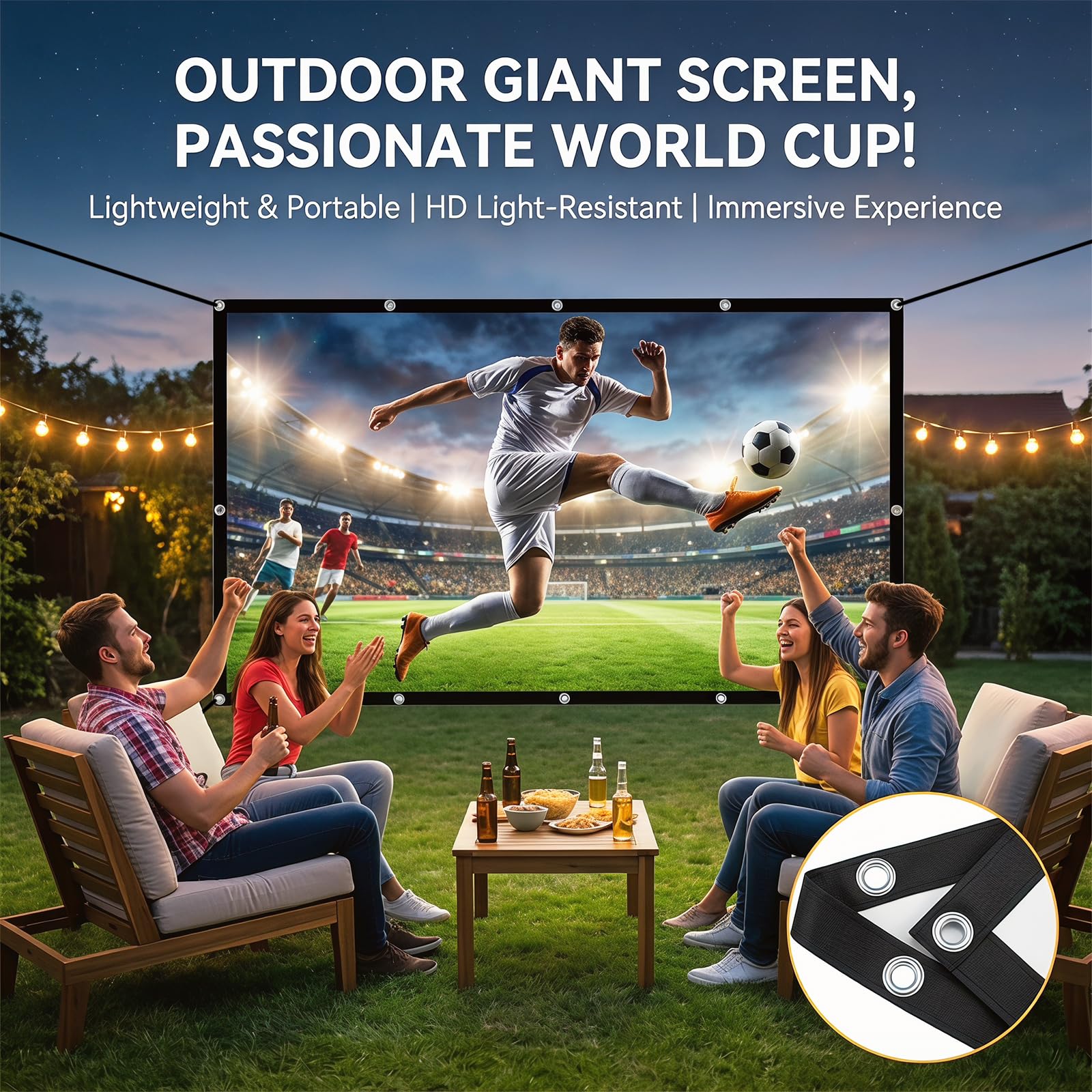 CEWROM Leinwand Beamer 100 Zoll, Projektionsleinwand, 16:9 Hd 4K Faltbar Tragbare Projektionsschirm für Ultimatives Heimkinoerlebnis Waschbar Verdickte Projector Leinwände für Camping Heimkino (100)